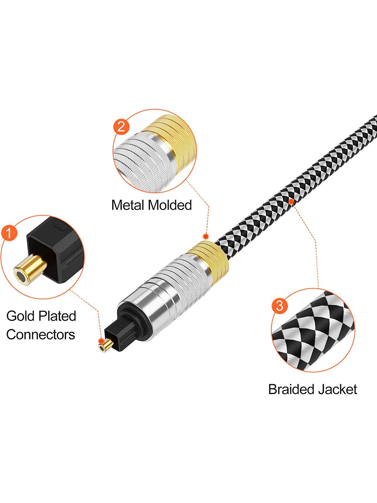 CableCreation 12FT Optical Audio Cable - Gold Plated Digital Audio Cable for Home Theater, Sound Bar, TV, PS4, Xbox, PlayStation - Perfect for Gaming & Home Entertainment (3.6M)