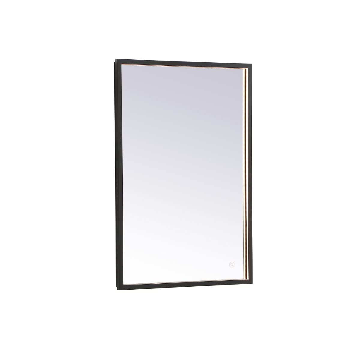 Elegant Black LED Mirror 18X30 - Adjustable Color Temperature for Bathroom & Vanity