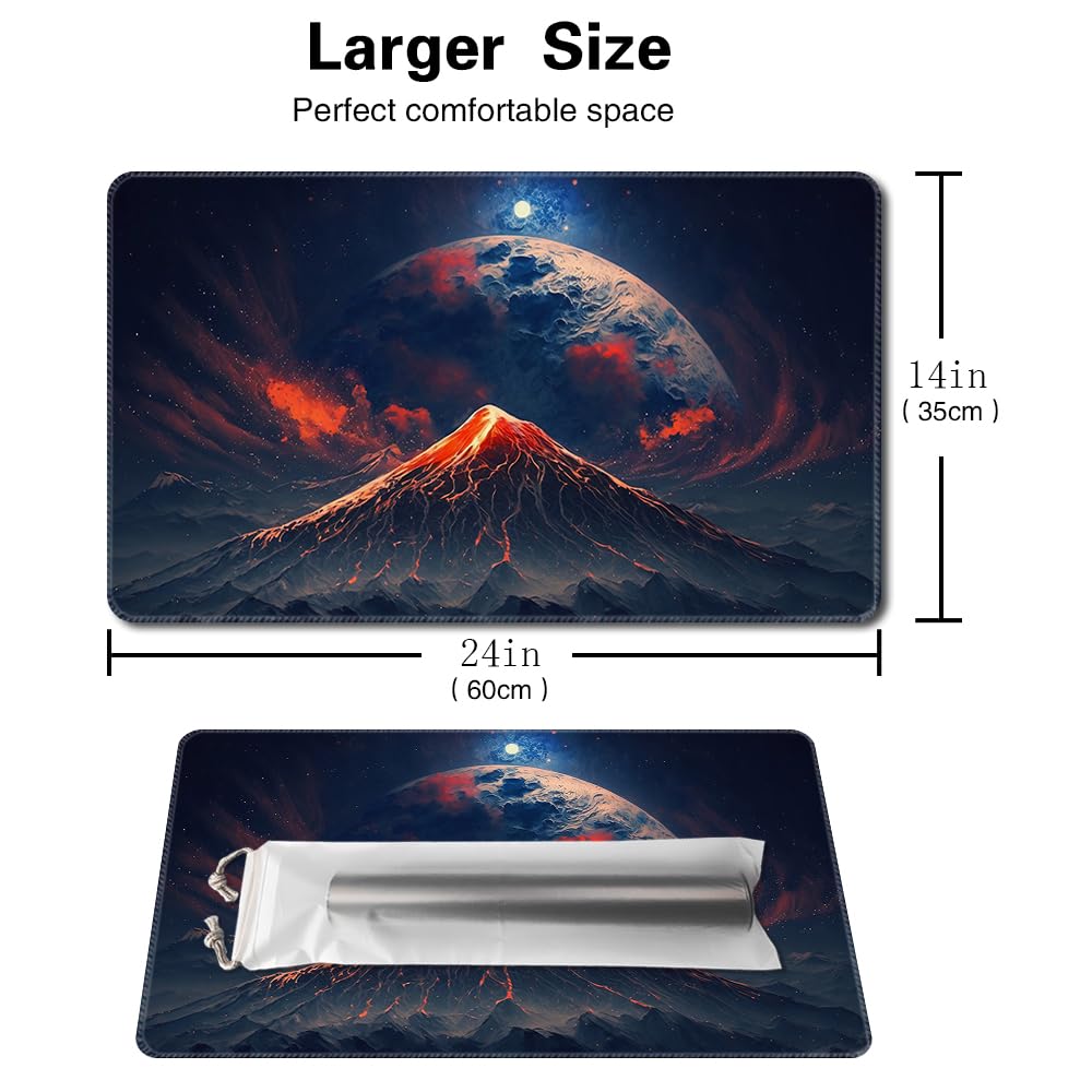 Premium 24x14in TCG Playmat for MTG, OCG, CCG & RPG Games - Non-Slip Mousepad & Desk Mat (MTG3-No Zone) - Perfect for Card Battles, Gaming Sessions & Office Use