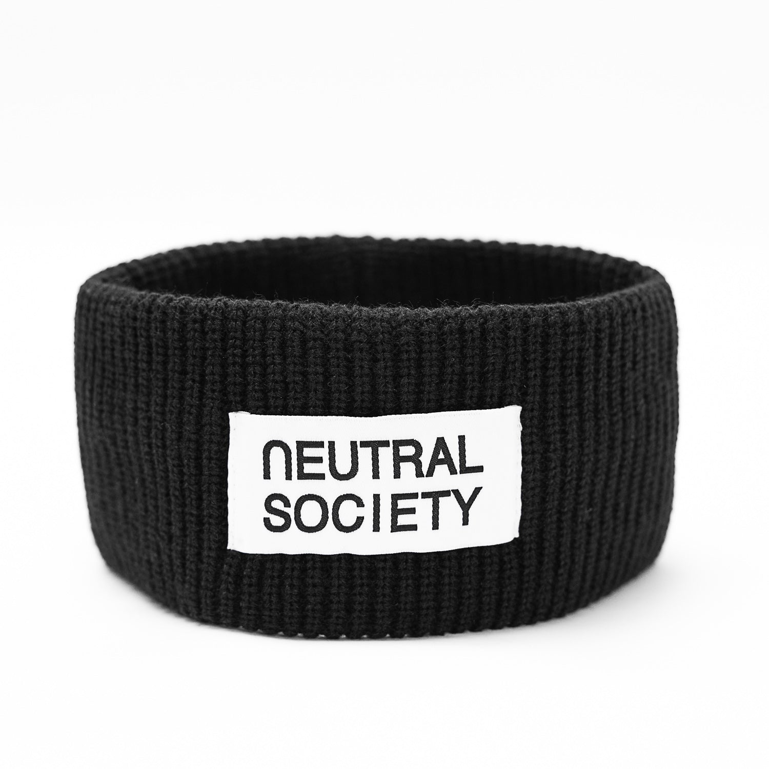 Neutral Society Knitted Headband Black - Soft Stretchy Hair Band for Women & Girls - Perfect for Workouts, Yoga, Running, and Winter Warmth