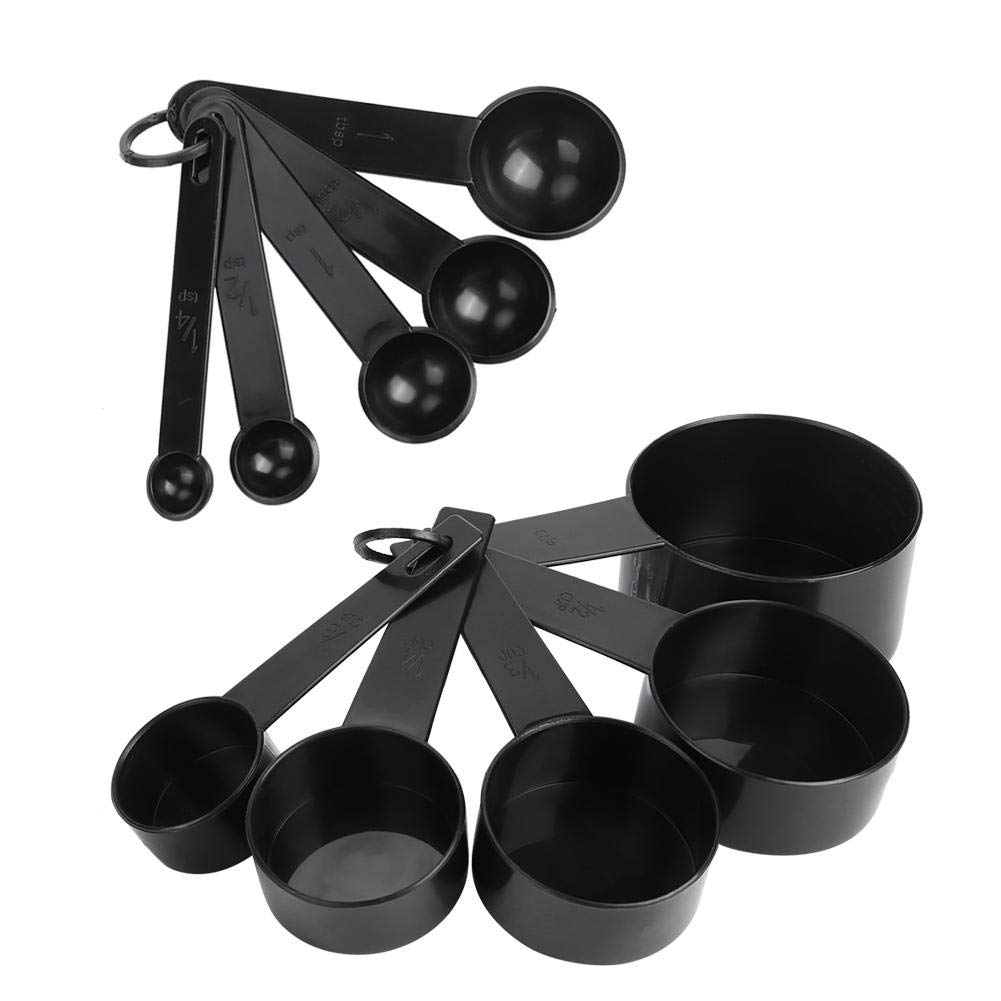 2-Piece Measuring Spoons and Cups Set - Plastic Baking Tools with Measurement Scales - Essential Kitchen Accessories for Cooking & Baking - Perfect for Measuring Ingredients, Meal Prep, and Home Baking Projects