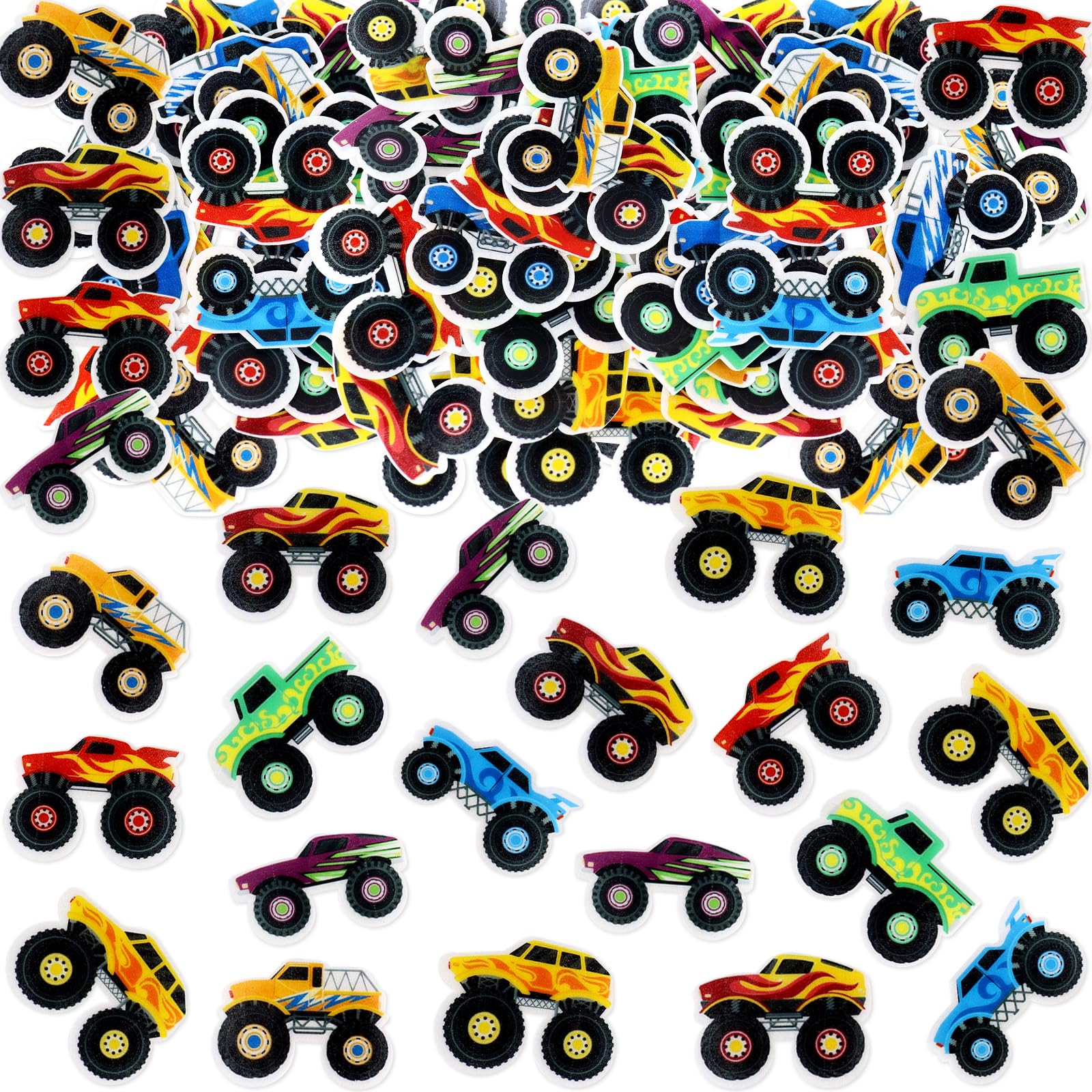 40 Pack Edible Truck Car Cupcake Toppers - Wafer Paper Decorations for Baby Shower, Birthday Party & Anniversary Celebrations - Perfect for Cake, Dessert and Cupcake Decorating