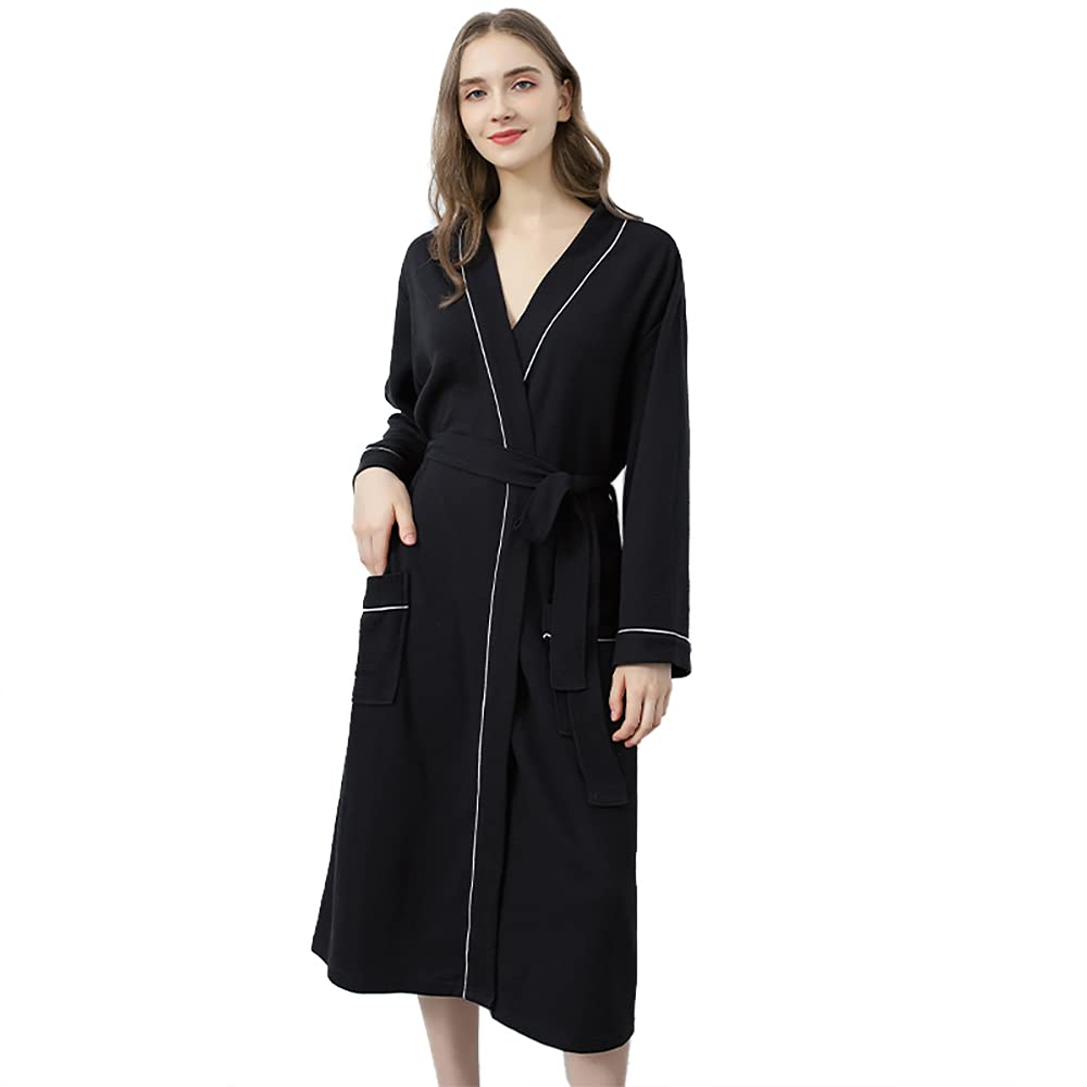 Women's & Men's Lightweight Waffle Knit Kimono Robe - Soft Long Sleeve Spa Bathrobe for Relaxation at Home, Hotel, or Vacation
