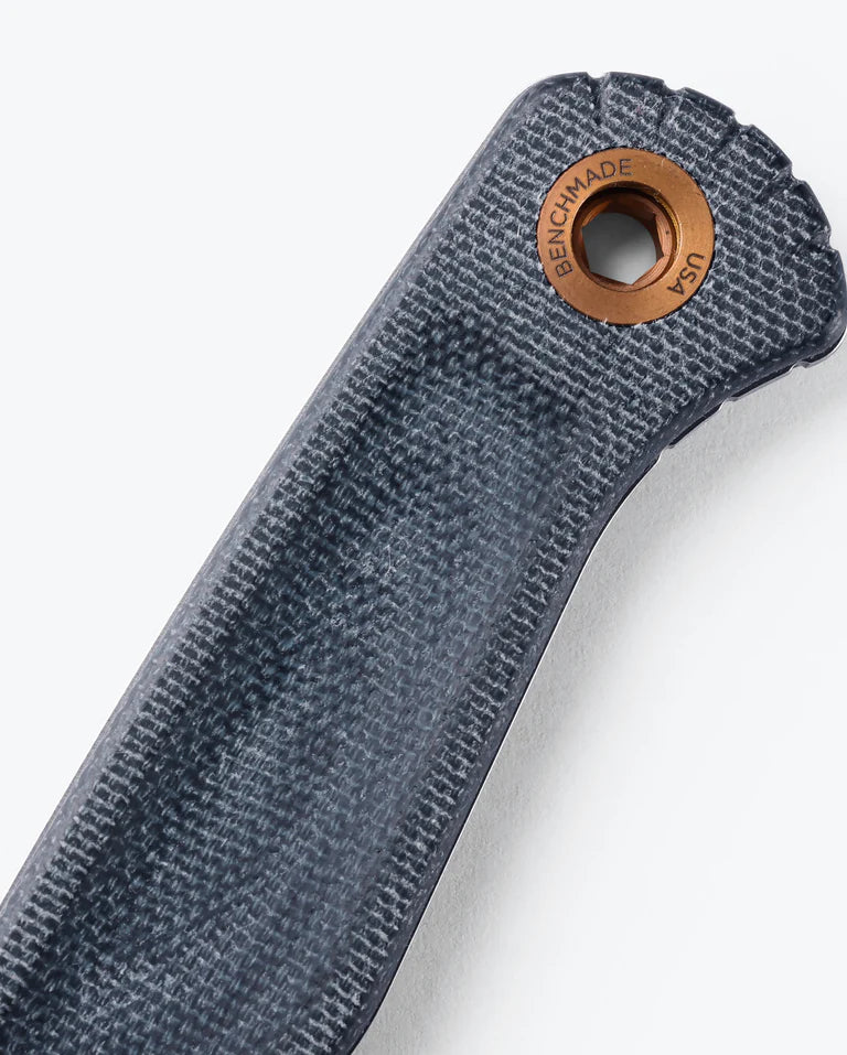 Benchmade 203 Dacian Fixed Blade Knife - Spearpoint Satin Blade with Blue Denim Micarta Handles - Hunting, Camping & Outdoor Survival Tool
