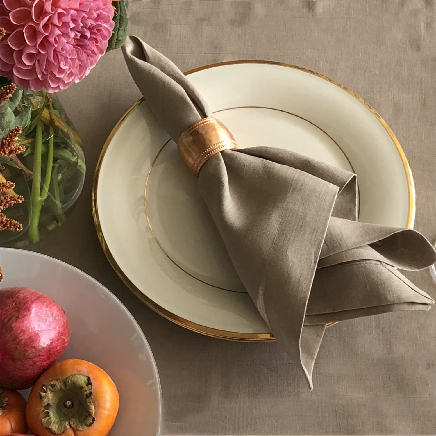 Premium Coffee Brown Linen Table Runner 14x126 Inches - 100% Italian Linen Handcrafted in USA - Elegant Dining Table Decor for Weddings, Dinner Parties & Home Decor