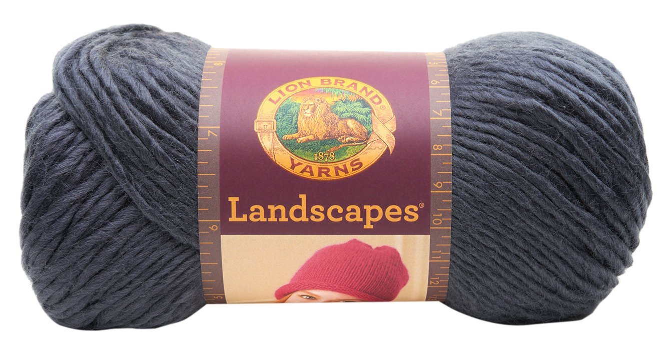 Lion Brand Yarn 545-149 Landscapes Yarn, Charcoal - Soft Knitting & Crochet Yarn for Scarves, Blankets & Home Decor