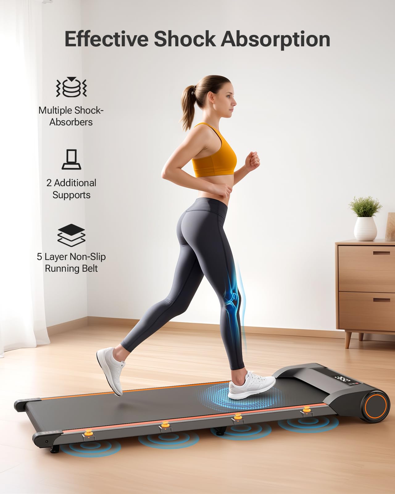 Under Desk Treadmill for Home Office - 2.25HP Portable Walking Pad with Remote Control - Slim Space-Saving Design for Walking & Jogging - Perfect for Work from Home, Small Apartments & Fitness Enthusiasts