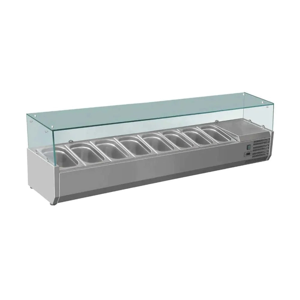 Commercial AG Bench Top Saladette & Pizza Showcase Refrigerator - 1800mm Wide for Restaurants, Delis & Cafes - Perfect for Fresh Food Display & Storage
