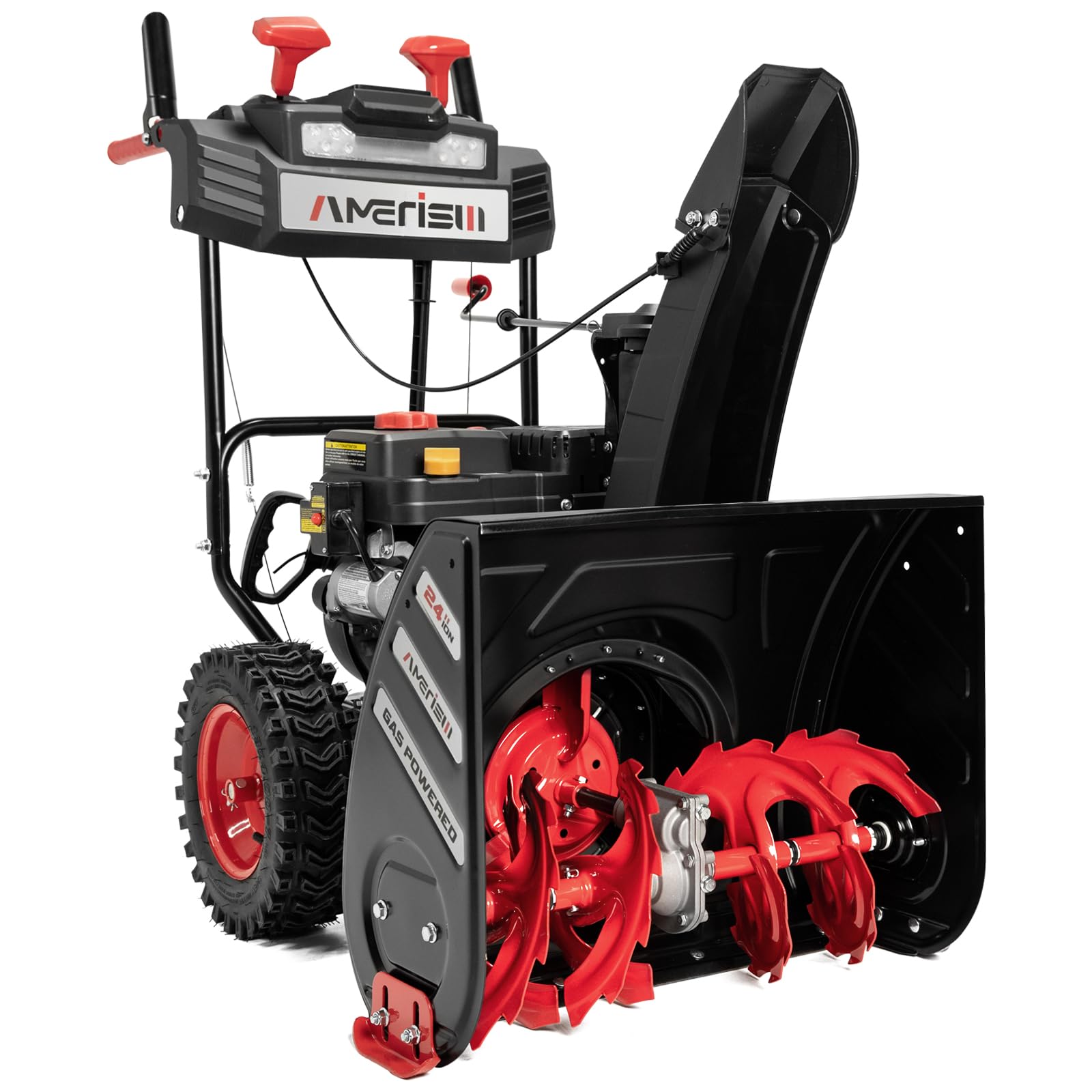 24-Inch 212cc Gas Powered Two-Stage Snow Blower with Electric Start - Self-Propelled, LED Headlight & 13