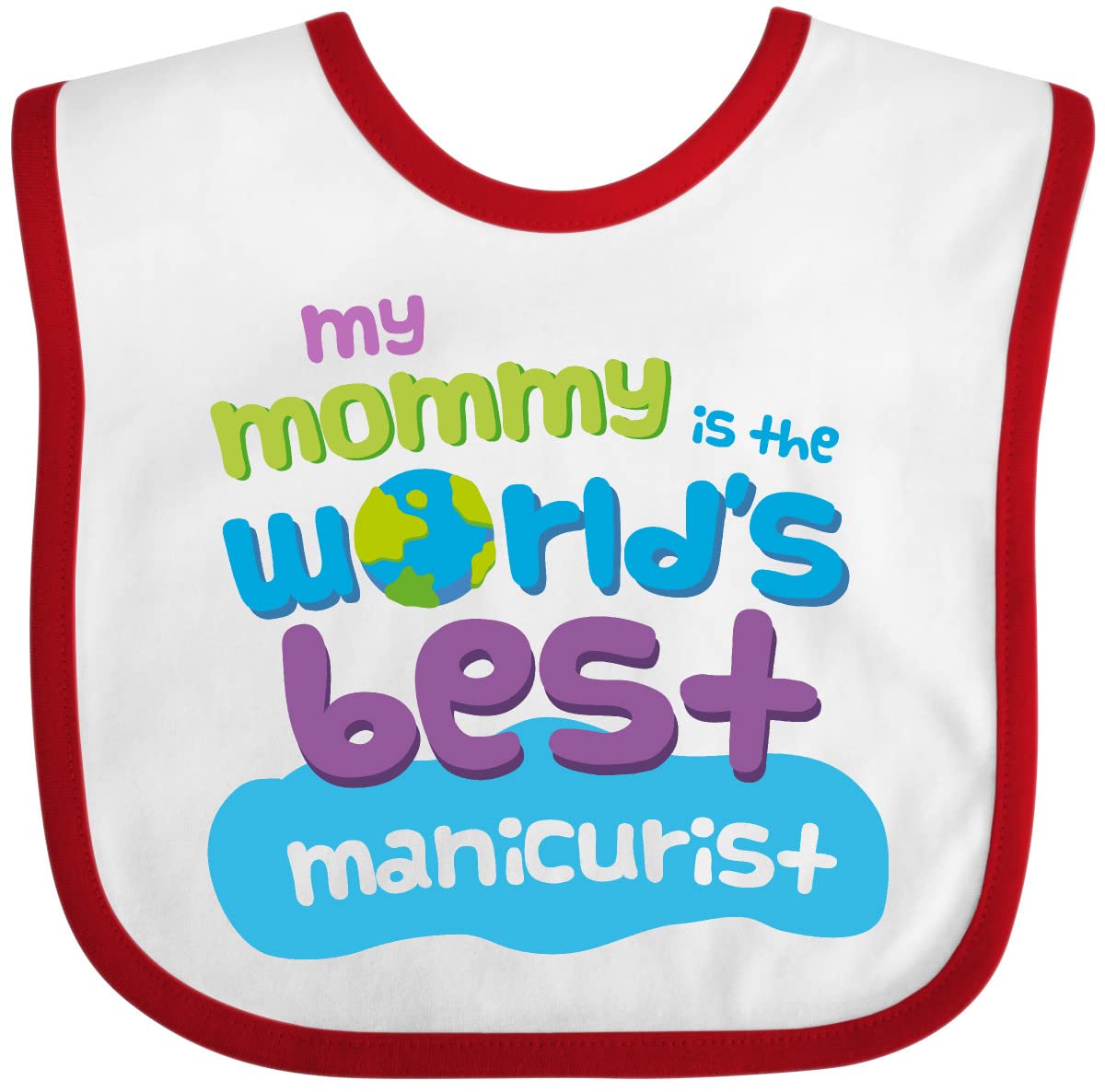 Inktastic Manicurist Mom Nail Artist Baby Bib - Funny Gift for Nail Technicians, Mothers & New Parents - Perfect for Feeding Time & Nursery Decor