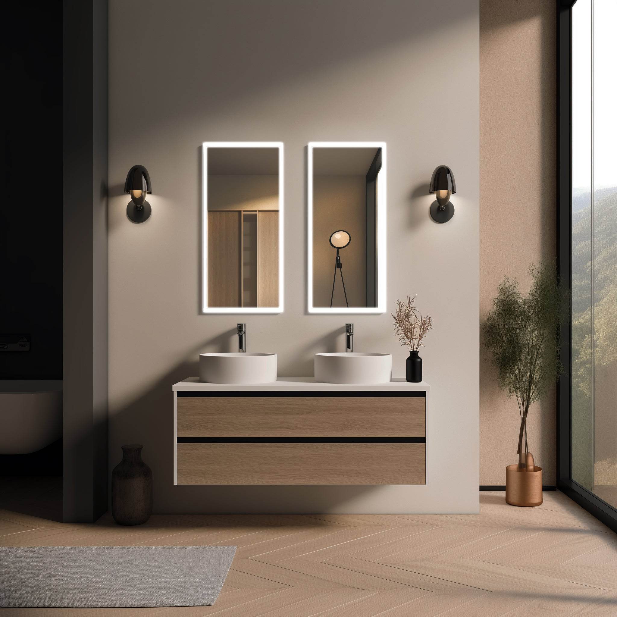 Dhalia LED Bathroom Medicine Cabinet with Defogger & 3X Magnifying Mirror - 5 Size Options for Vanity, Makeup, and Bathroom Storage
