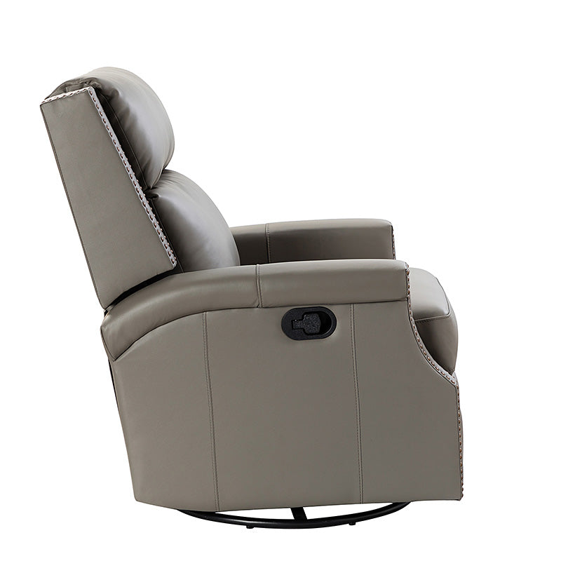 Canace Modern Genuine Leather Manual Glider Rocker Recliner Chair - Comfortable Swivel Lounge Chair for Living Room, Nursery, and Office Relaxation