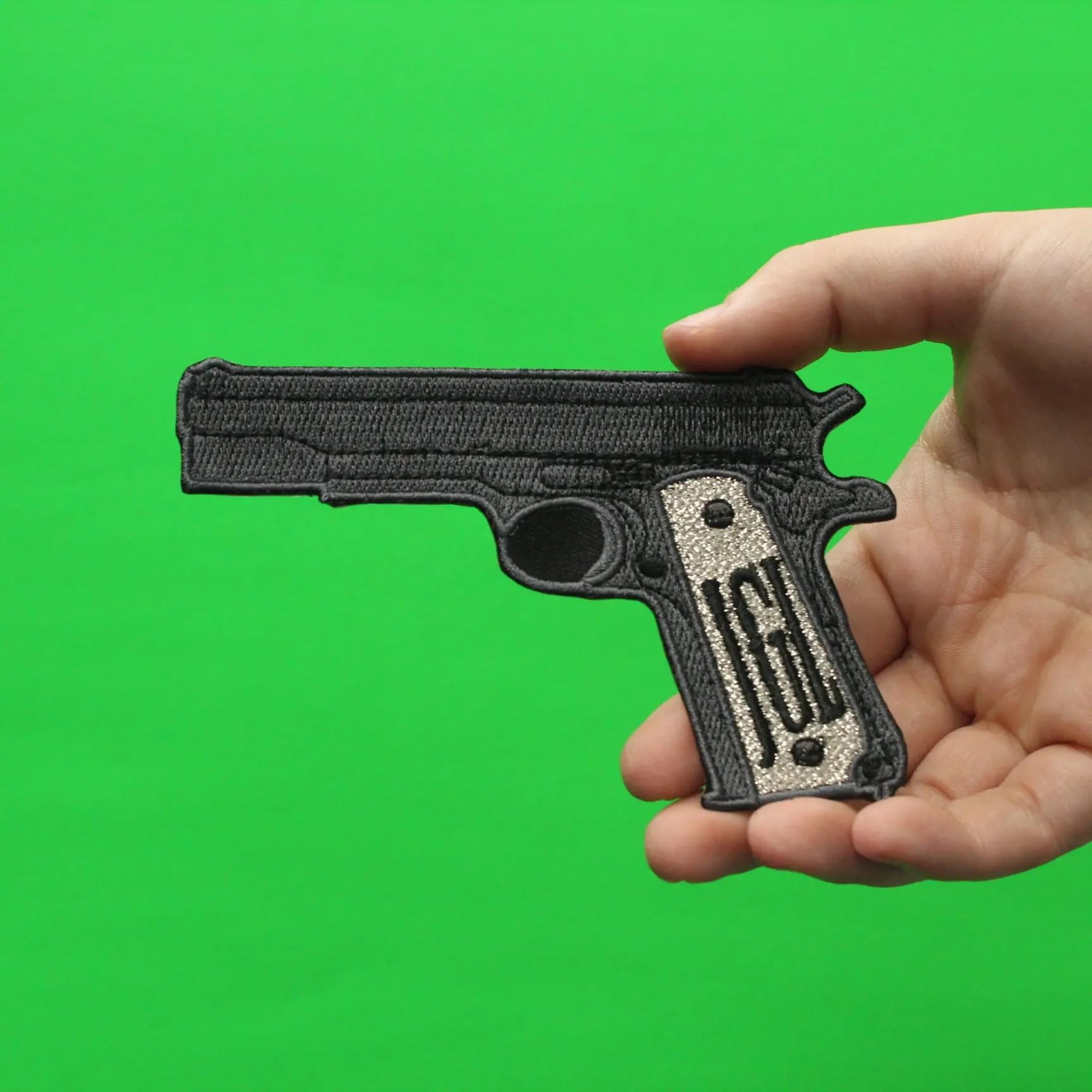 El Chapo Diamond Encrusted Gun Embroidered Iron-On Patch for Jackets, Vests & Bags - Badass Biker Gang Style Accessory