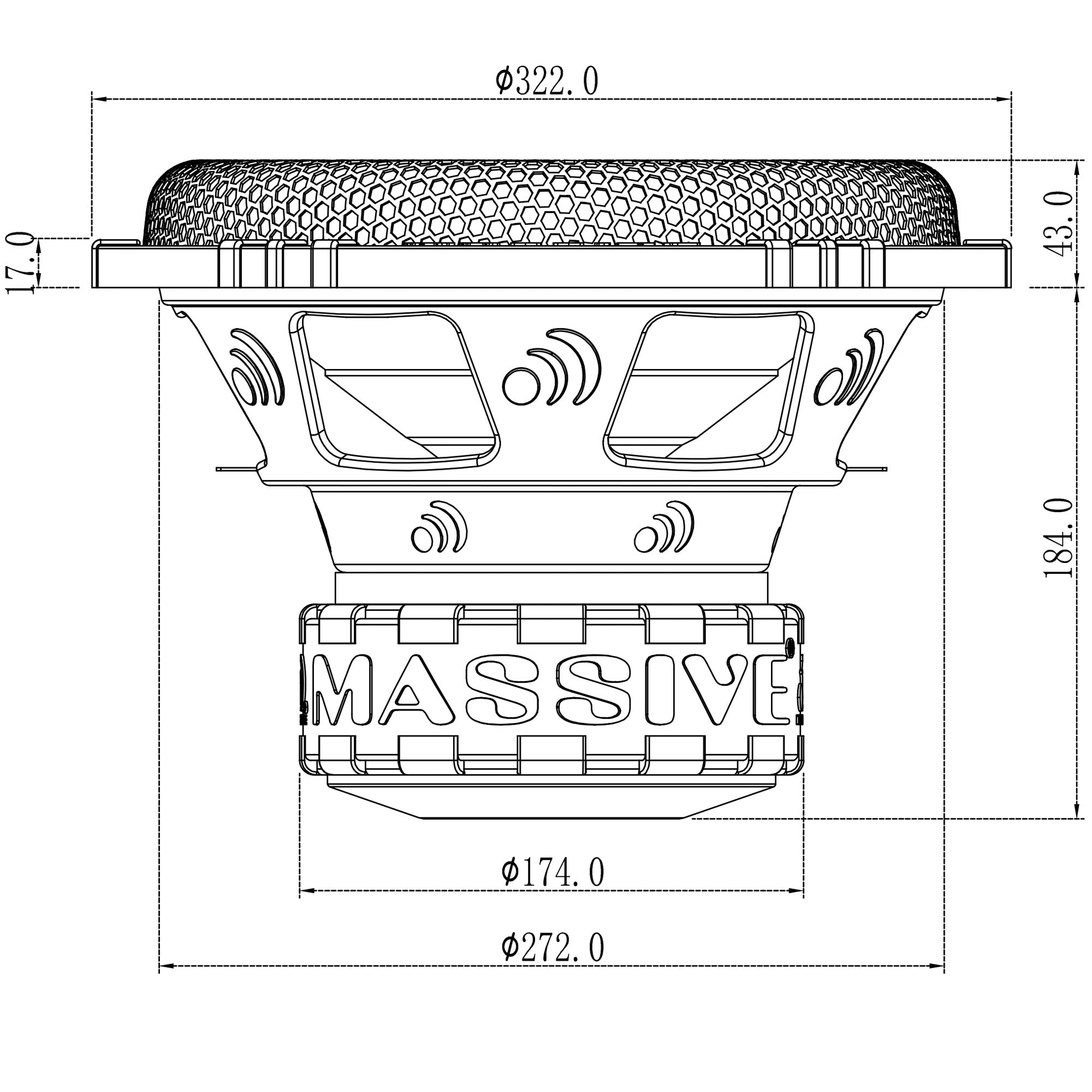 GTR122 12-Inch 1000 Watts RMS Dual 2 Ohm Car Subwoofer - Powerful Bass for Car Audio Systems & Home Theater