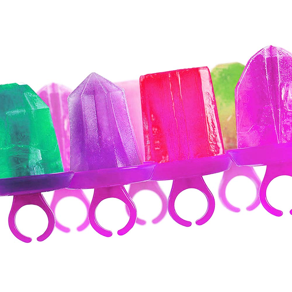 2 Pack Reusable Ice Pop Maker Jewel Ring Popsicle Molds - DIY Frozen Dessert Treats for Kids & Adults - Perfect for Summer Parties, BBQs, and Family Fun