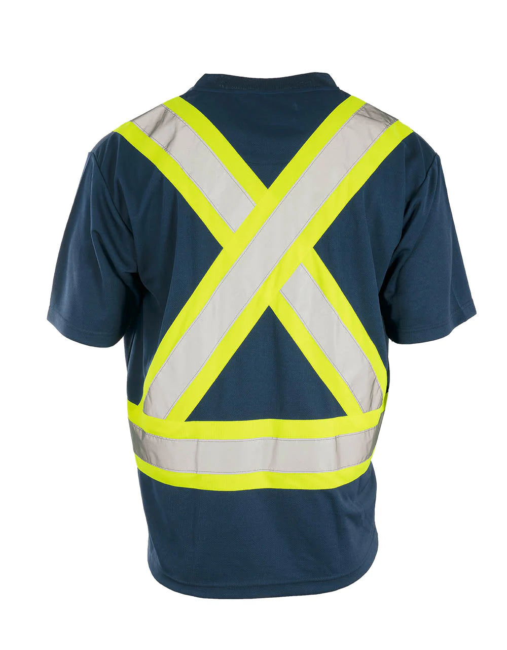 ForceField V-Neck Short Sleeve Safety T-Shirt - High Visibility Workwear for Construction & Outdoor Jobs - Reflective Safety Tee for Men & Women (Model 022 BEPCSA) - Perfect for Night Shifts, Road Work & Emergency Response Teams