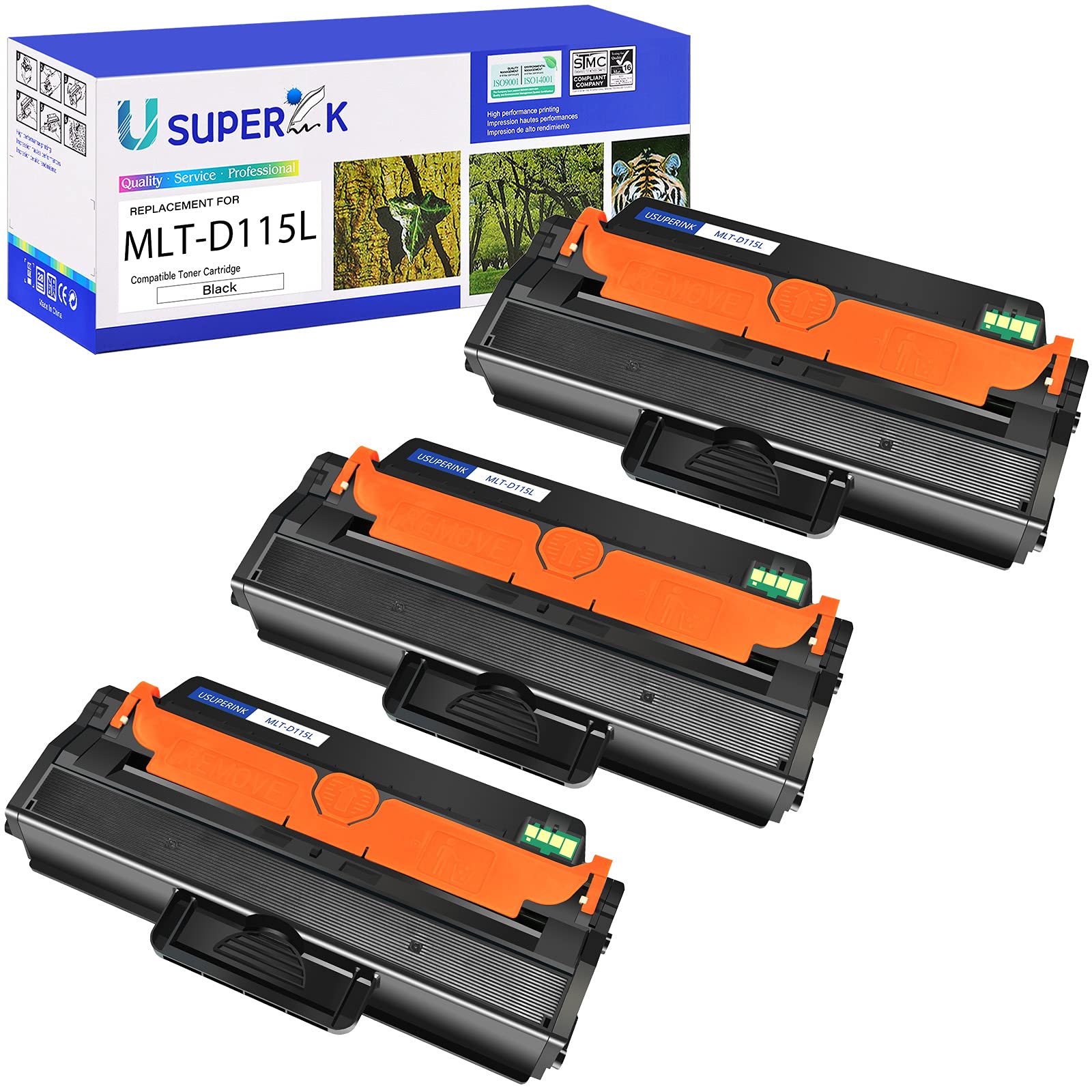 3-Pack Samsung MLT-D115L Toner Cartridge - High Yield, Compatible with Xpress Printers for Office & Home Use