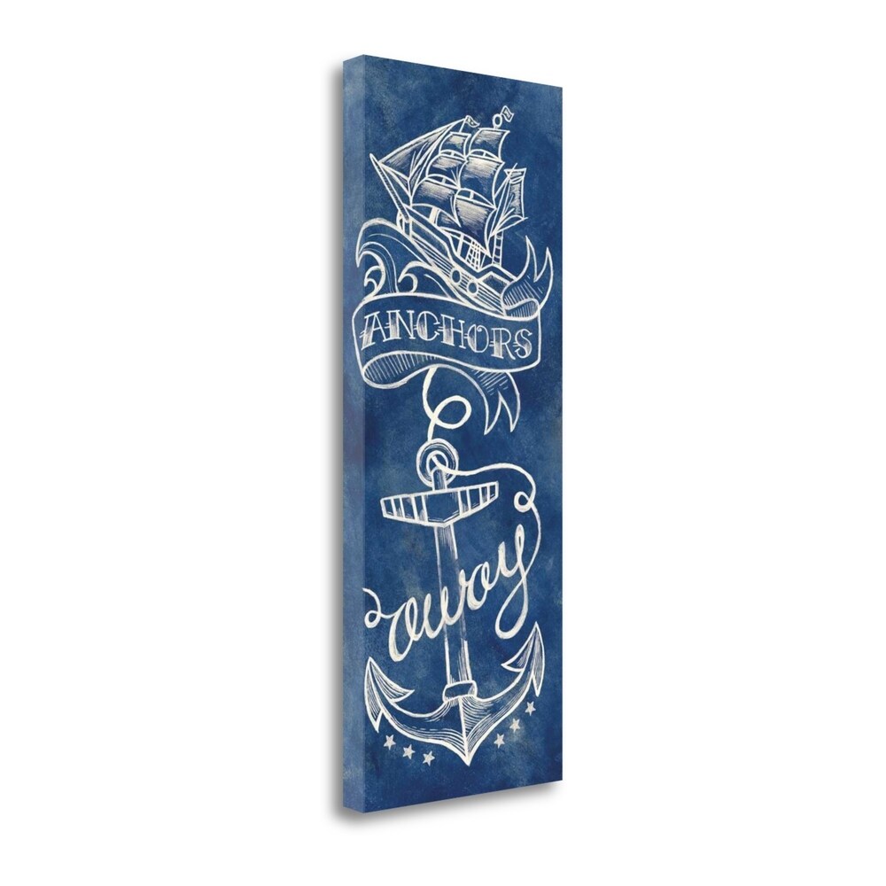Anchors Away By Mary Urban - Fine Art Giclee Print on Gallery Wrap Canvas, Ready to Hang Wall Decor - Perfect for Living Room, Bedroom, Office & Nautical Theme Spaces
