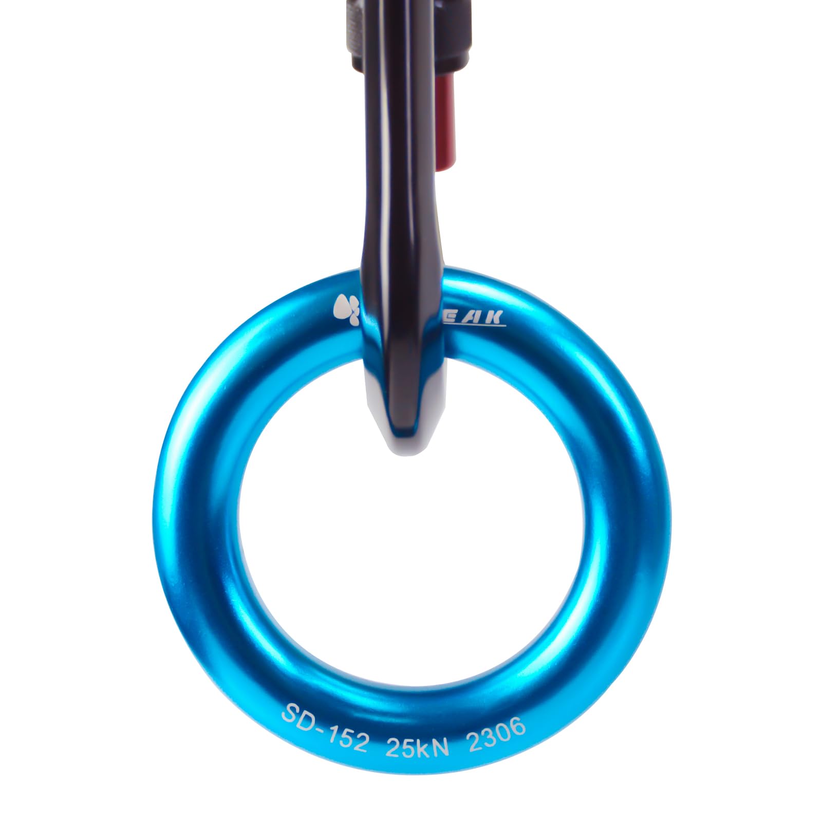 25kN Aluminum Rappel Ring - Heavy Duty Rock Climbing O-Ring for Arborist Work & Rescue Operations - Gold & Blue Anodized - Perfect for Belaying, Rigging & Outdoor Adventure Gear