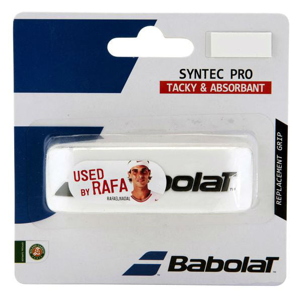 Babolat Syntec Pro Replacement Tennis Grip - White | Premium Cushioning for Better Control | Perfect for Tennis Rackets & Paddle Sports