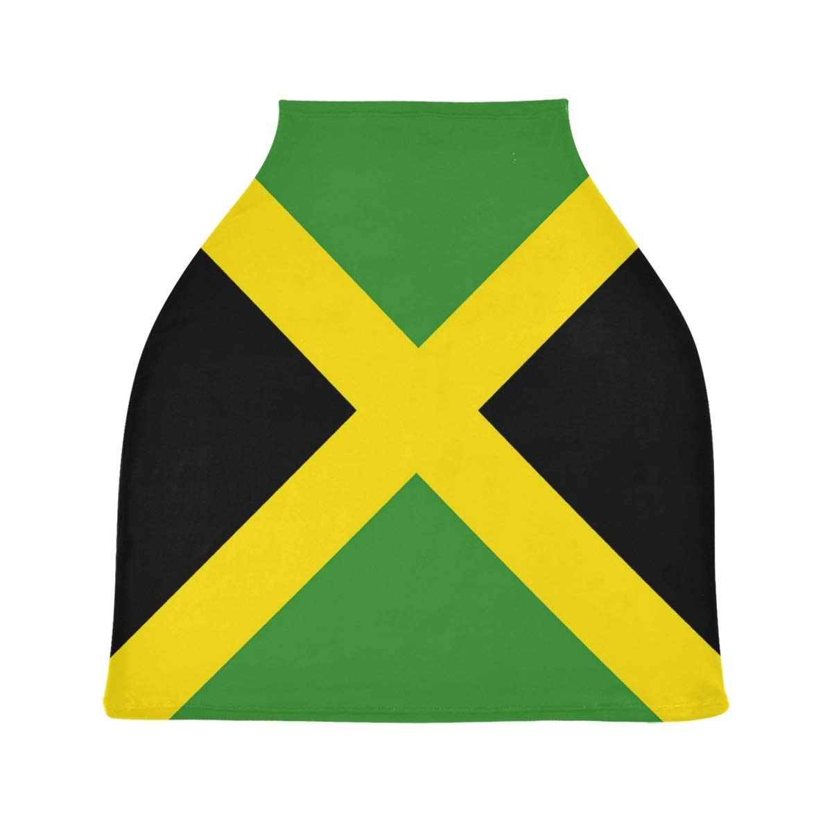 Jamaica Flag Nursing Cover - Breastfeeding Scarf & Baby Car Seat Canopy - Universal Infant Stroller Cover for Girls and Boys - Perfect for Travel, Shopping, and Outdoor Nursing