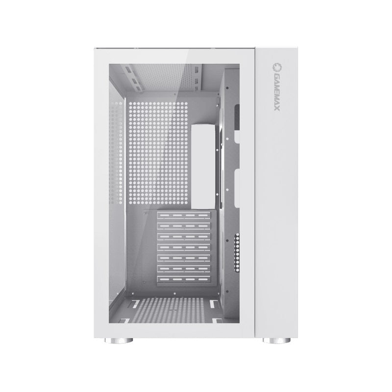 Gamemax Infinity ATX Mid Tower Gaming PC Case - White, High Airflow, Tempered Glass, Cable Management | Perfect for Gaming Rigs & Custom Builds