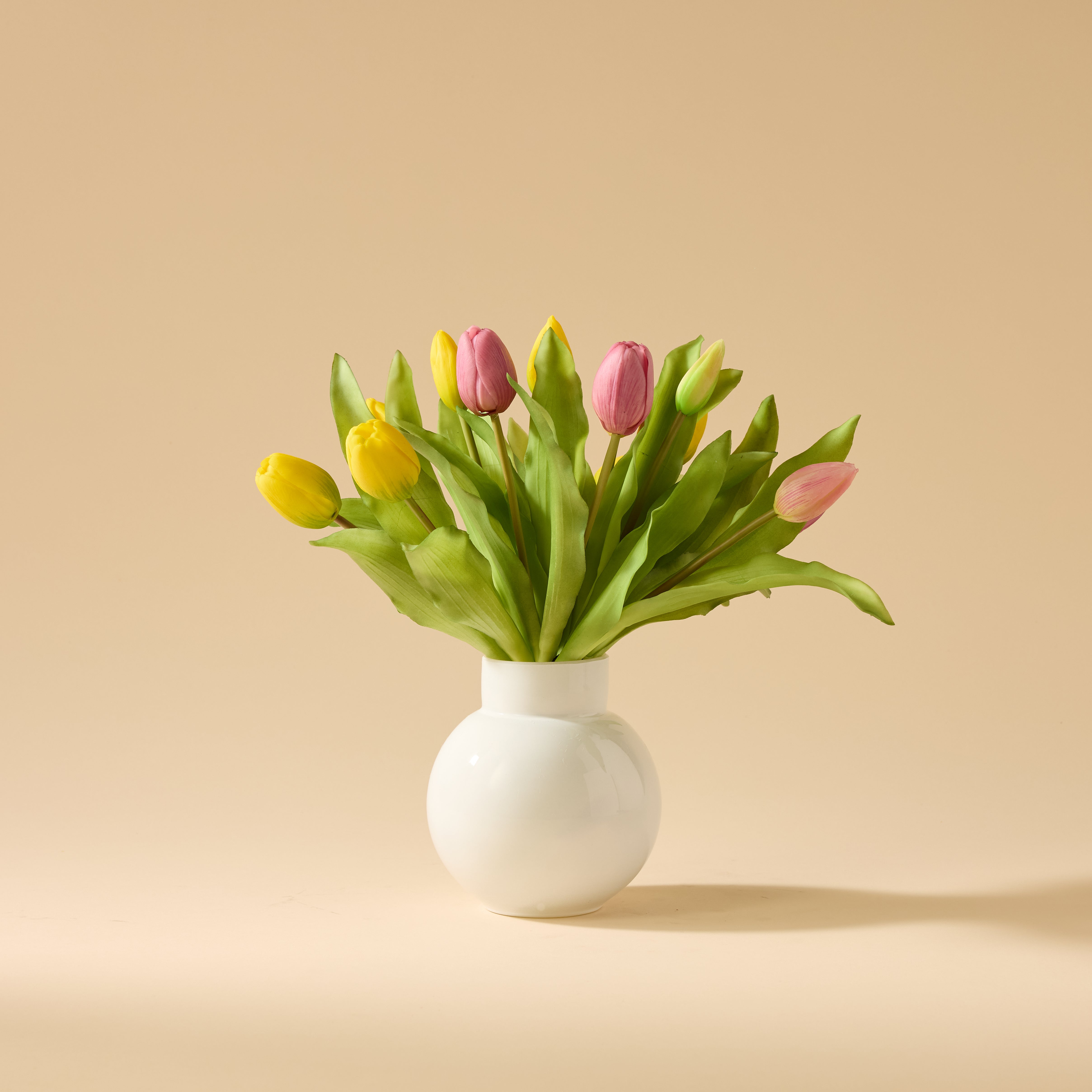 30cm Artificial Yellow Tulip Bouquet - Realistic Fake Flowers for Home Decor, Wedding Centerpieces & Office Arrangements