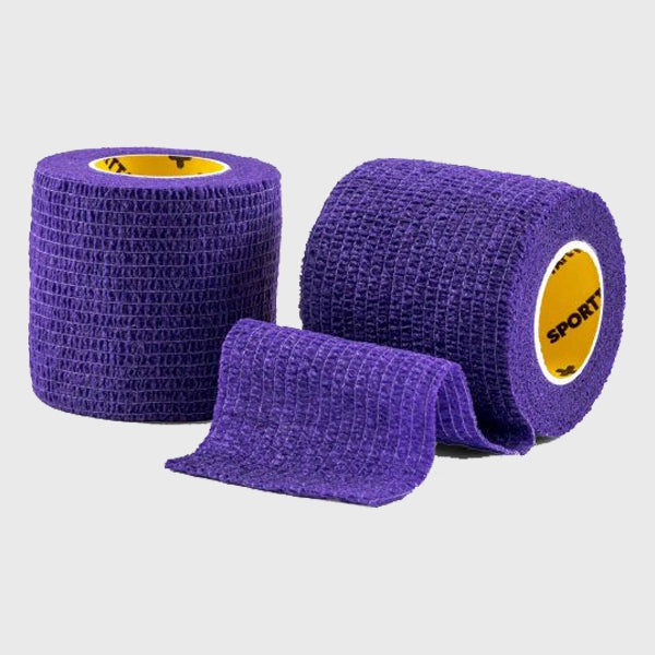 SportTape 5cm x 4.5m Athletic Sock Wrap - Purple Elastic Bandage for Running, Basketball & Sports Injury Support - Ideal for Ankle Support & Compression Therapy
