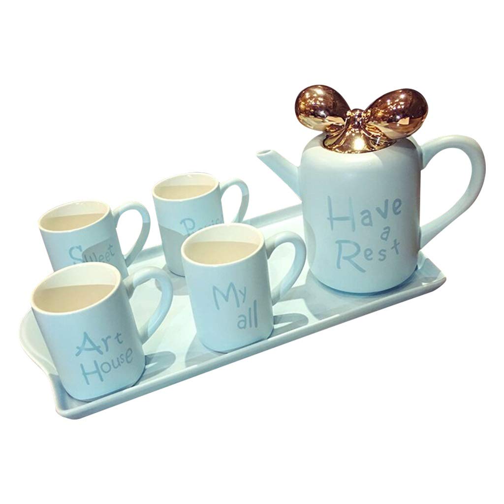 Premium English Style Bone China Coffee Cup Set - Elegant Blue Ceramic Tea Cups for Home, Office & Gifting | DYPASA Fine Porcelain Tea Set with Saucers | Perfect for Afternoon Tea, Coffee Breaks & Elegant Dining