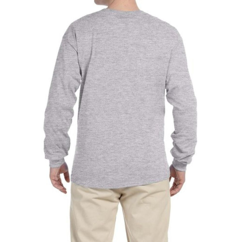 Gildan G240 Men's Ultra Cotton Long Sleeve T-Shirt | Soft Comfortable Crewneck Shirt | Sport Grey | Perfect for Work, Casual Wear & Outdoor Activities