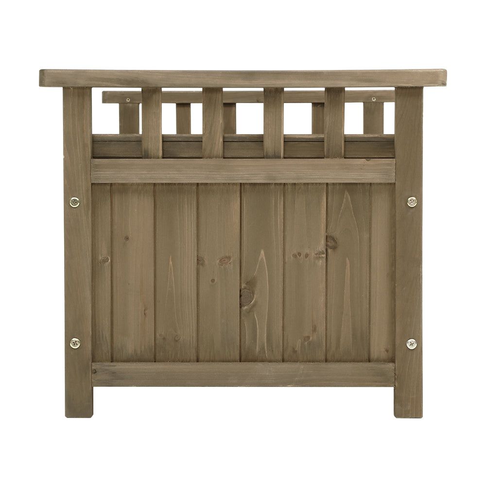 Gardeon Outdoor Storage Box with Seat - Wooden Garden Bench Chest for Toys, Tools & Patio Furniture | Weatherproof Deck & Backyard Organizer
