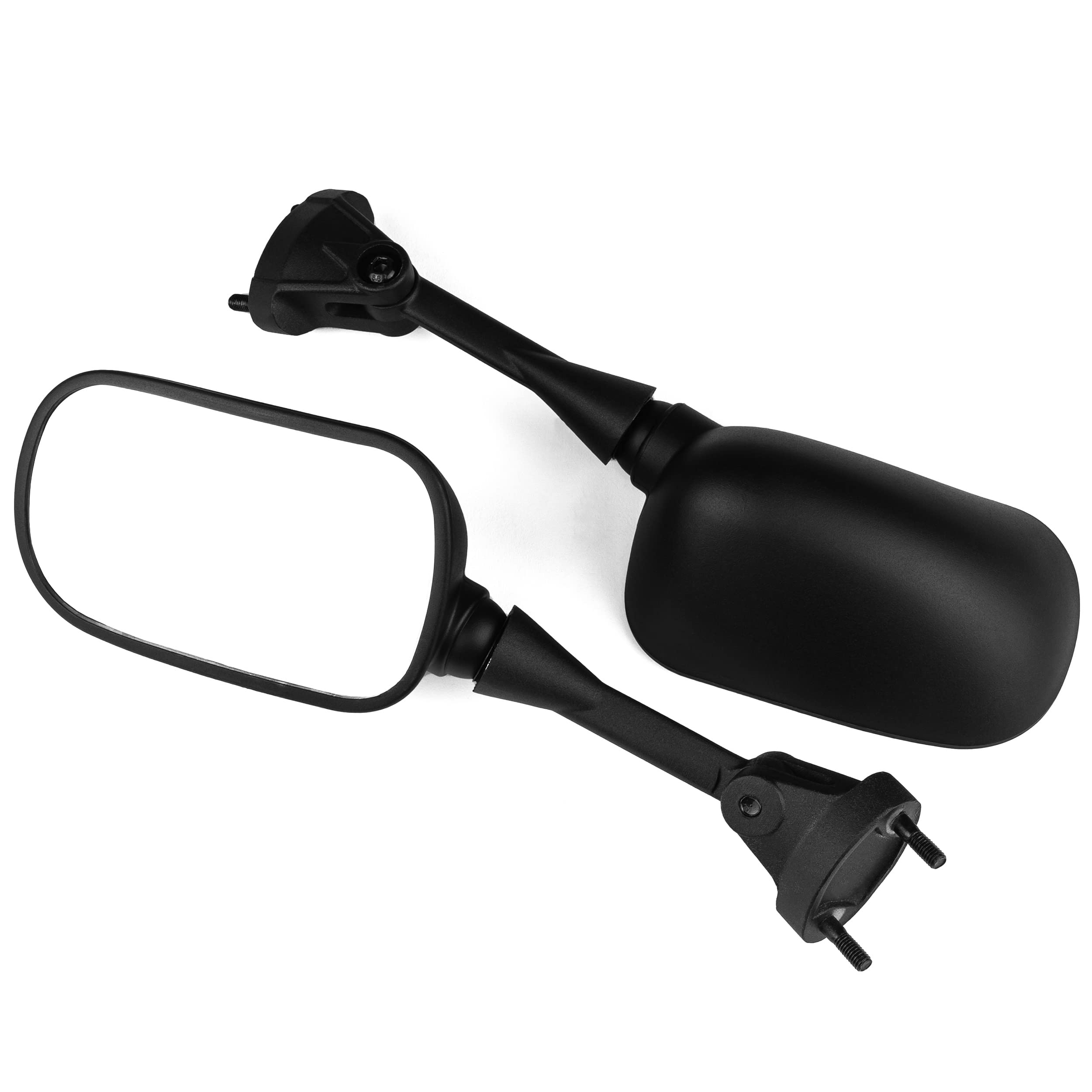 Krator Black Motorcycle Mirrors - Left & Right Side Replacement for 2004-2005 Kawasaki Ninja ZX10R - Durable Aftermarket Bike Mirrors for Enhanced Safety & Visibility on Road Trips