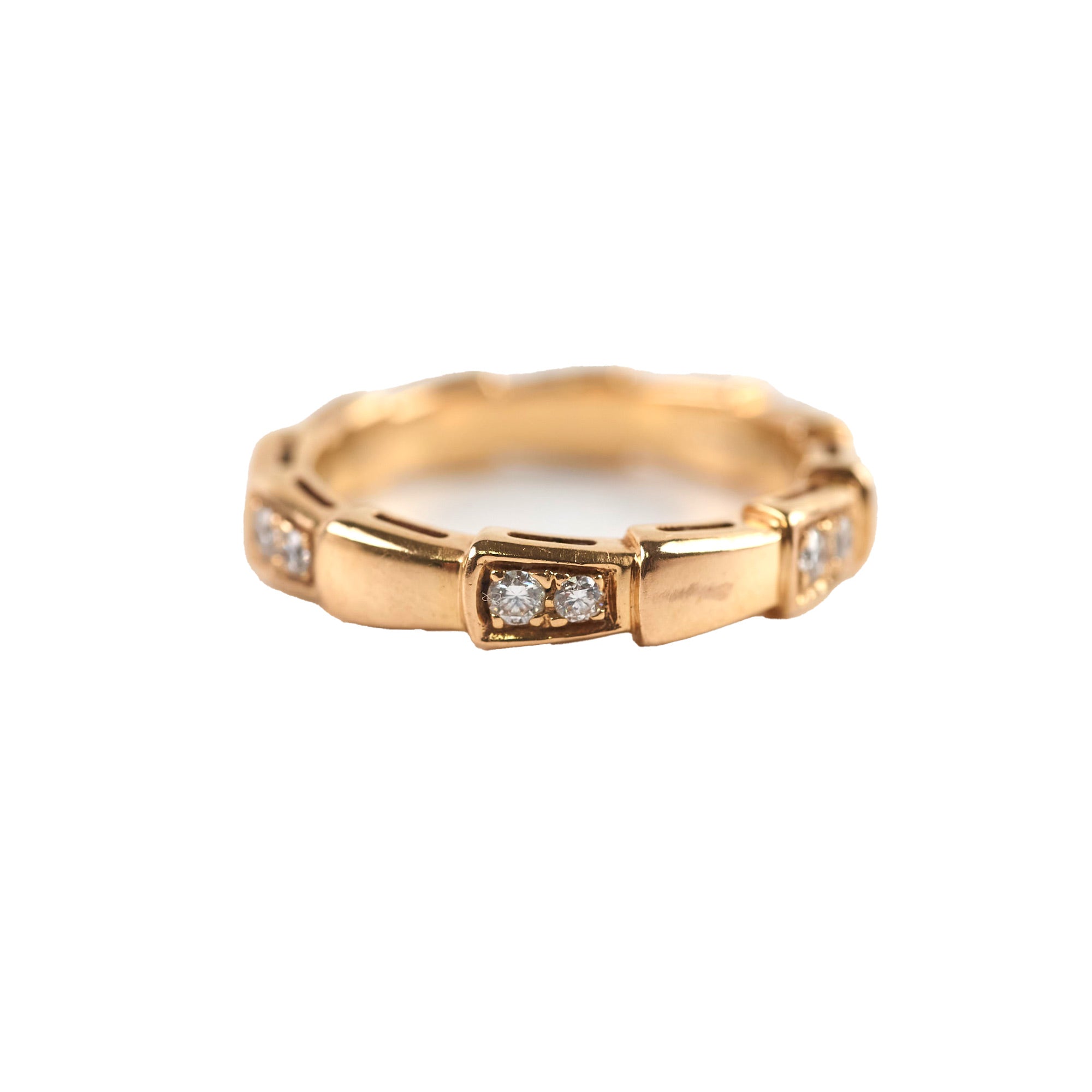 Bulgari Serpenti Viper Ring - 18K Gold & Diamond Luxury Jewelry for Women - Size 49 - Perfect for Weddings, Parties & Special Occasions