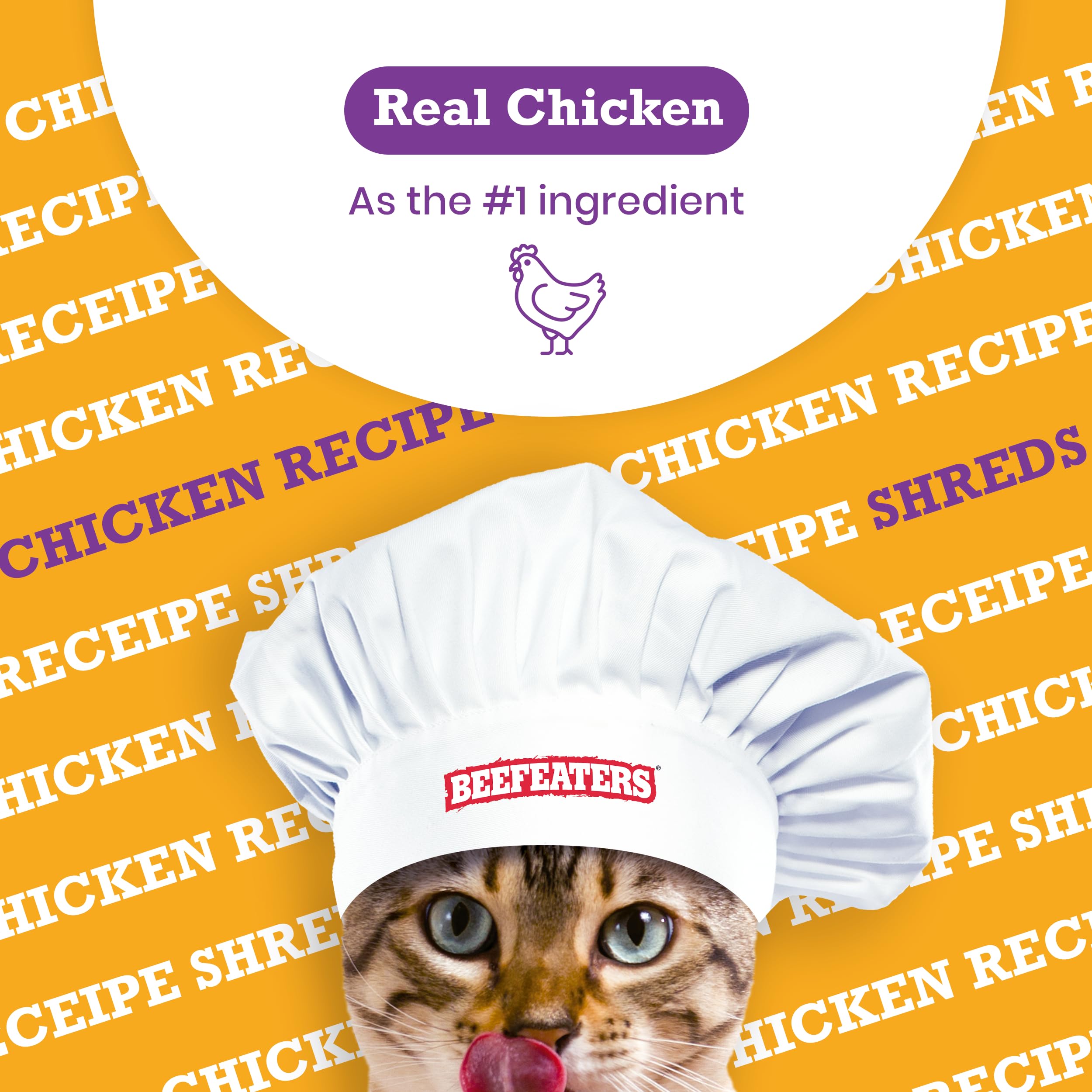 Beefeaters Natural Chicken Fillet Cat Treats 1.41oz (12-Pack) | Grain-Free, High Protein & Taurine Cat Food | No Sugar, Soy, Corn or Wheat | Healthy Training Snacks for Cats - Perfect for Rewards, Training & Bonding Moments