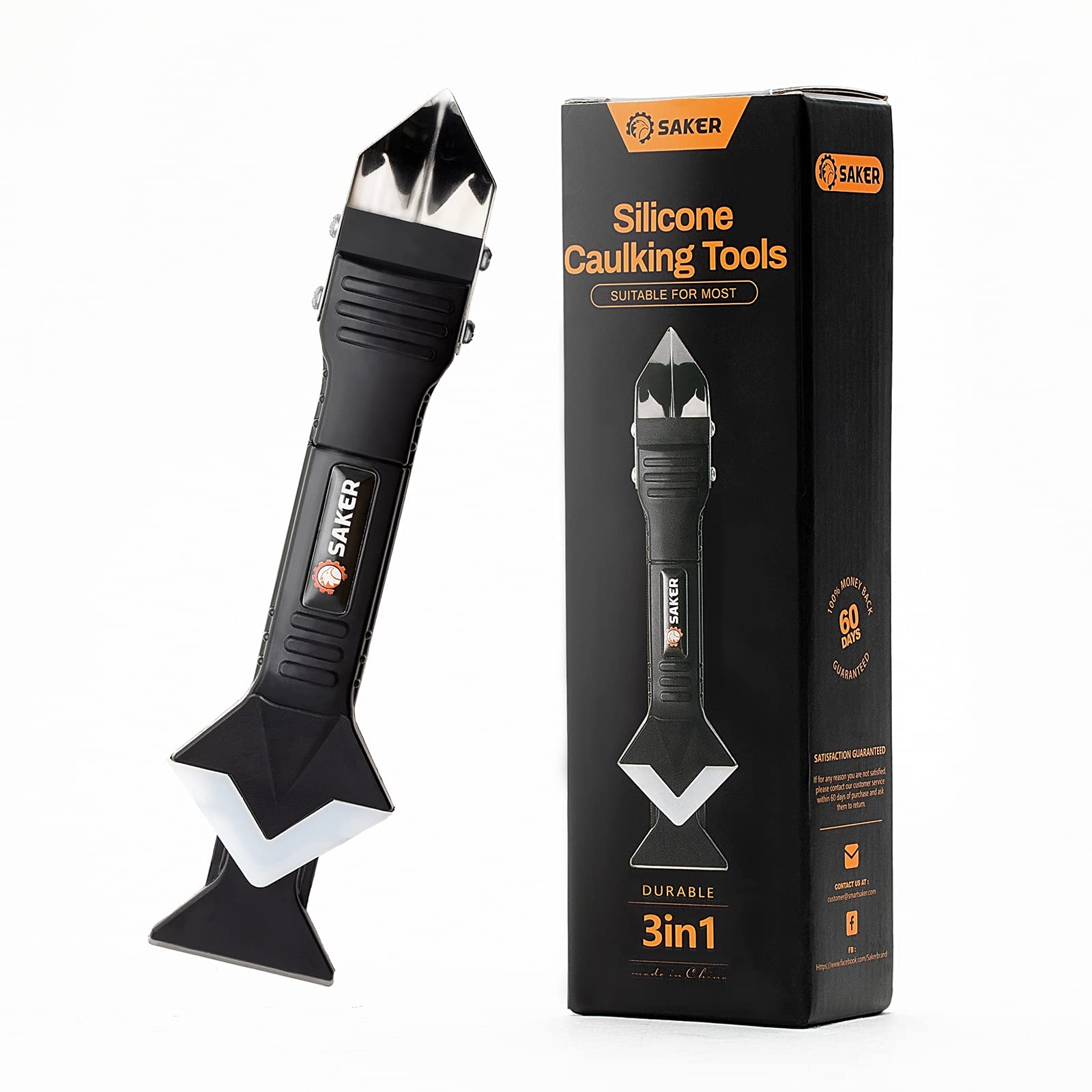 Saker Silicone Caulking Tools - Professional Sealant Smoother & Caulk Finishing Tool with Saw Blade - Perfect for Bathroom, Kitchen & DIY Home Improvement Projects