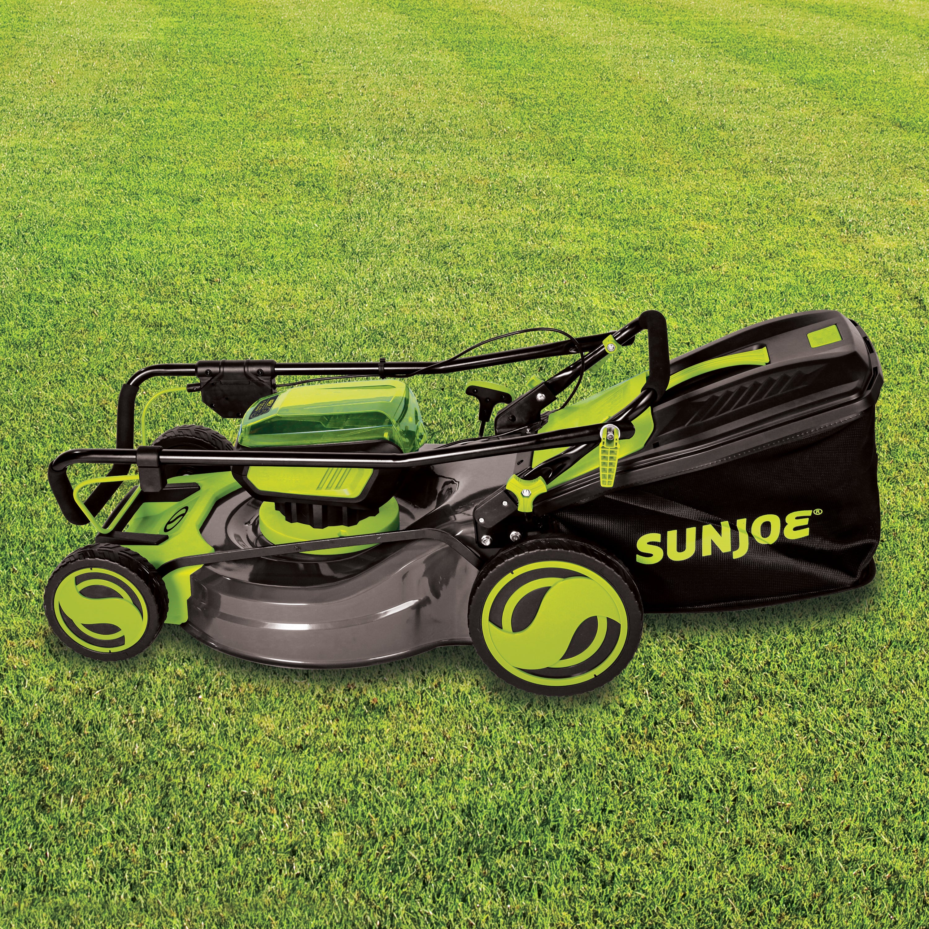 Sun Joe 24V X2 21LM CT 48 Volt IONMAX Cordless Lawn Mower with Collection Bag | 20-Inch Cutting Width | 7-Position Height Adjustment | Battery-Powered (Tool Only) | Perfect for Small to Medium Yards & Eco-Friendly Lawn Care