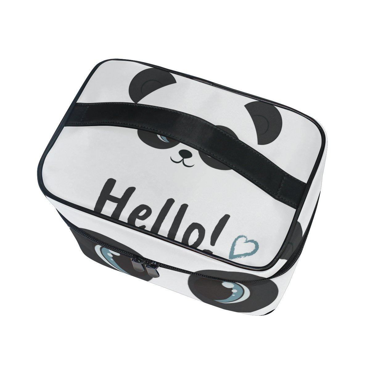 Hello Panda Cosmetic Bag for Travel - Cute Makeup Train Case & Storage Organizer - Perfect for Girls, Women, Travel Essentials & Beauty Accessories Organization