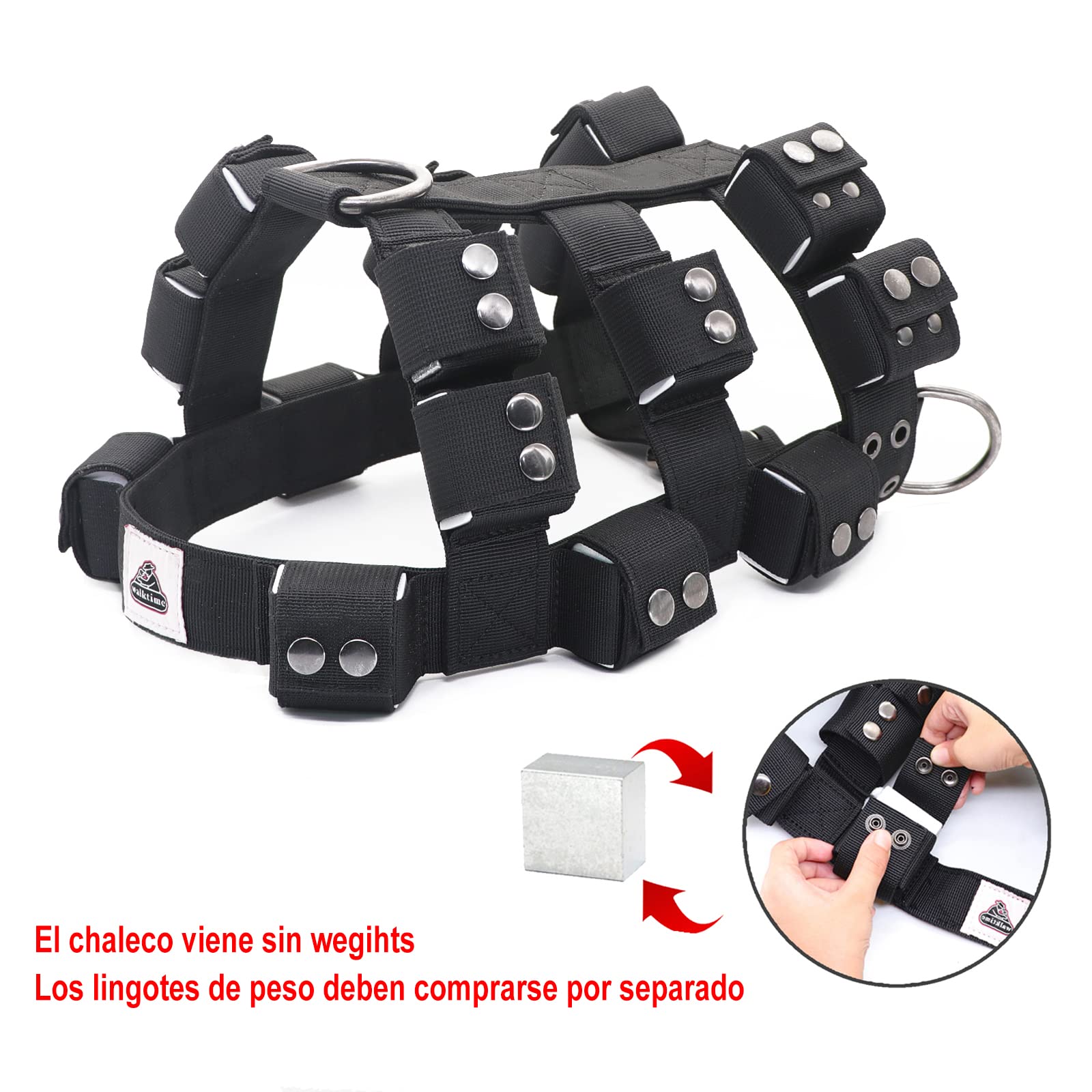 Adjustable Weighted Dog Vest Harness for Small, Medium & Large Breeds - No Pull Tactical Harness with Pockets for Pit Bulls | Weight Loss, Exercise, Walking & Muscle Training | Perfect for Outdoor Adventures, Training Sessions & Daily Walks