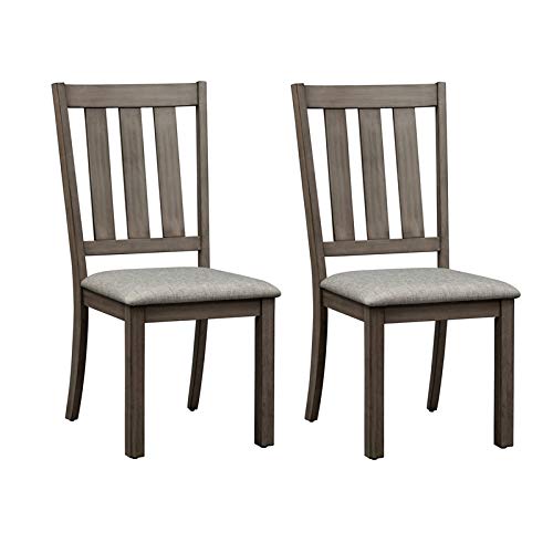 Liberty Tanners Creek Medium Gray Slat Back Side Chair (RTA) - Set of 2 Modern Dining Chairs for Kitchen, Breakfast Nook, or Home Office - Easy Assembly Ready-to-Assemble Furniture