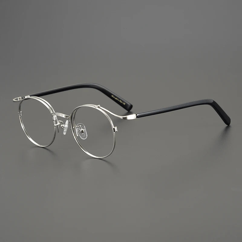 Aimee Unisex Full Rim Round Titanium Eyeglasses Frame 14044 - Lightweight & Durable Eyewear for Men & Women | Perfect for Reading, Working & Daily Wear