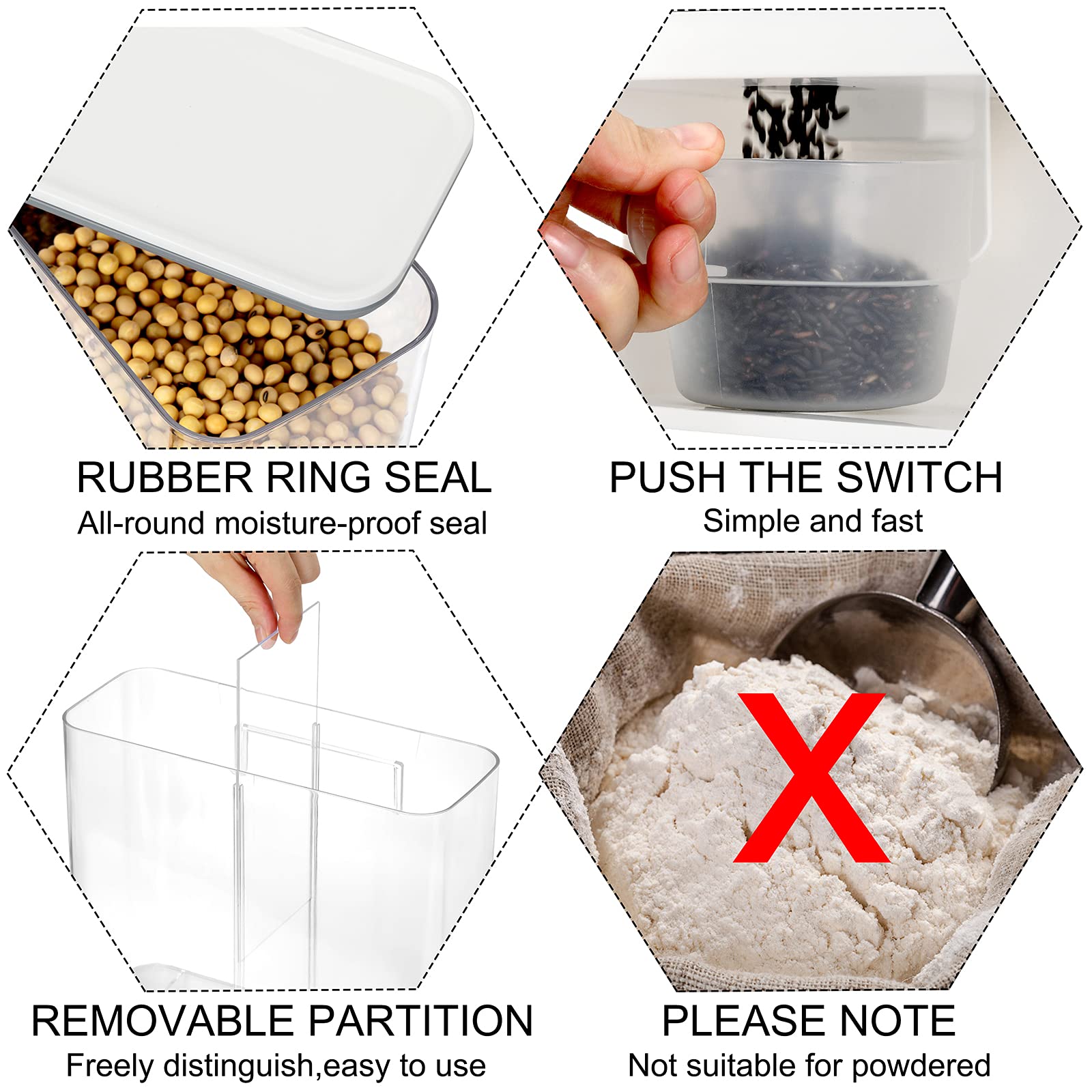 Airtight Rice Storage Container 3000ML - Premium Dry Food Storage Bin for Rice, Grains, Pet Food & Laundry Detergent | Includes Measuring Cup & Lid | Ideal for Kitchen Pantry Organization & Bulk Food Storage