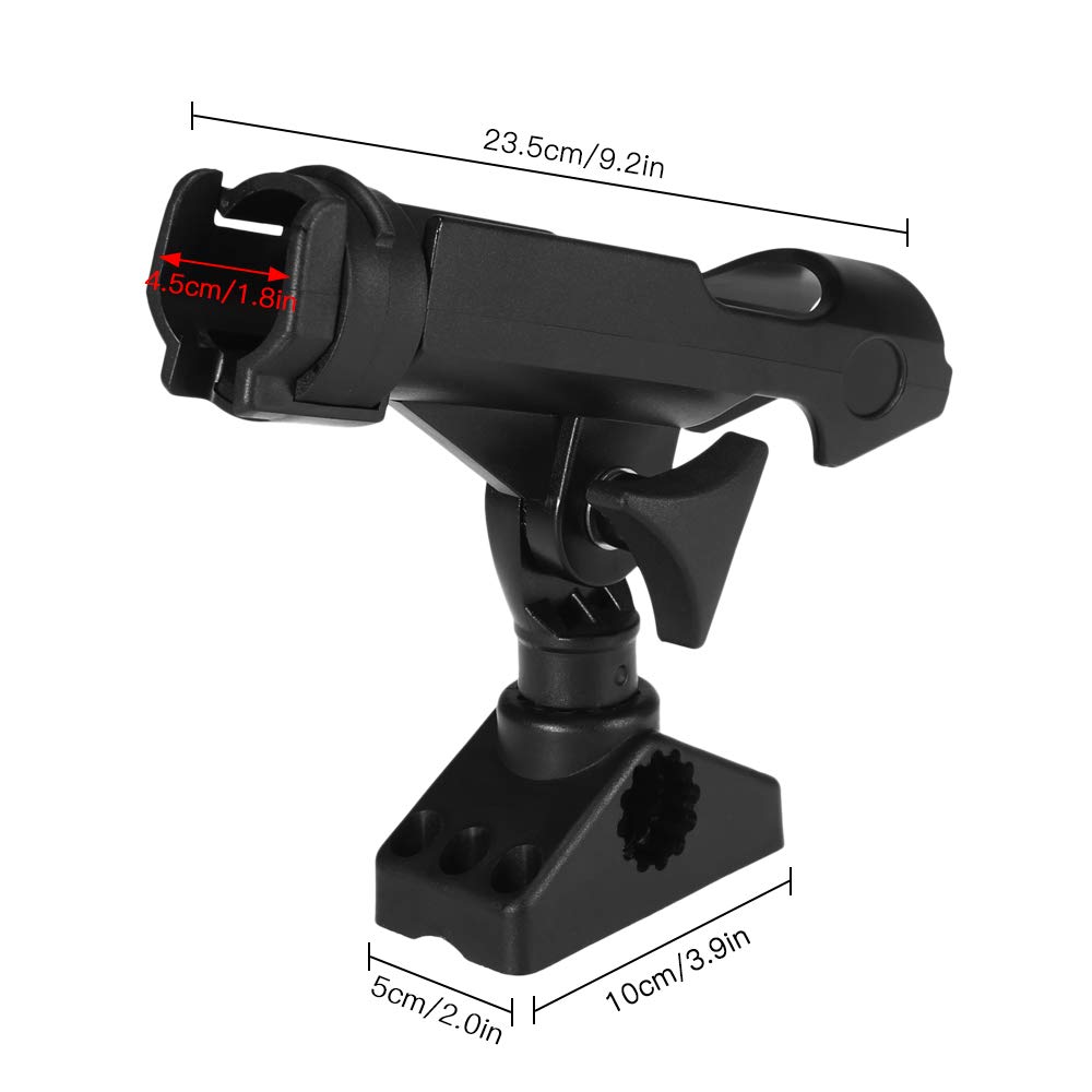Lixada Adjustable 360 Degree Rotatable Fishing Rod Holder for Kayak, Boat, and Marine Use - Heavy Duty Rod Mount for Saltwater & Freshwater Fishing