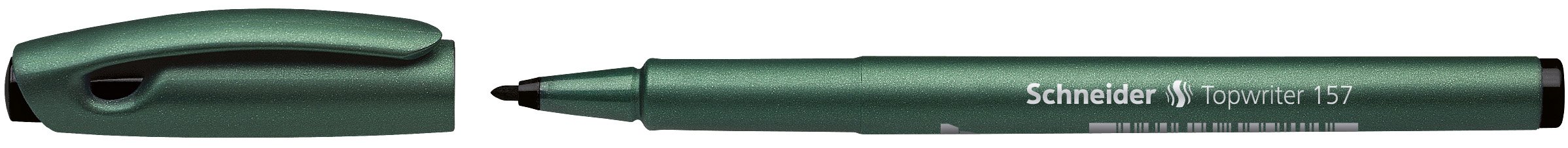 Schneider Topwriter 157 Black Wide Fiber Tip Pen - 0.8mm Round Felt Tip Marker for Writing, Sketching & Bullet Journaling - Premium Quality Office & School Supplies (1-Pack)