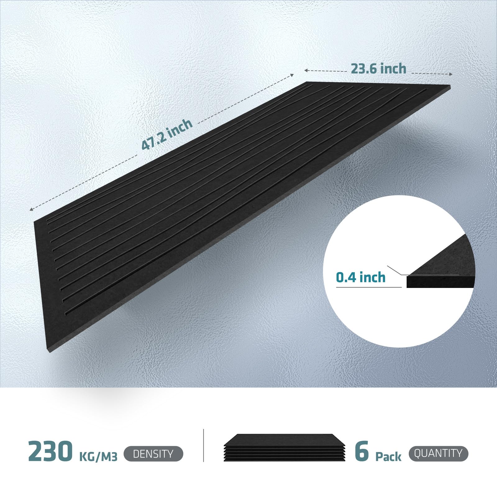 UMIACOUSTICS 6-Pack Acoustic Sound Proof Panels 47.2