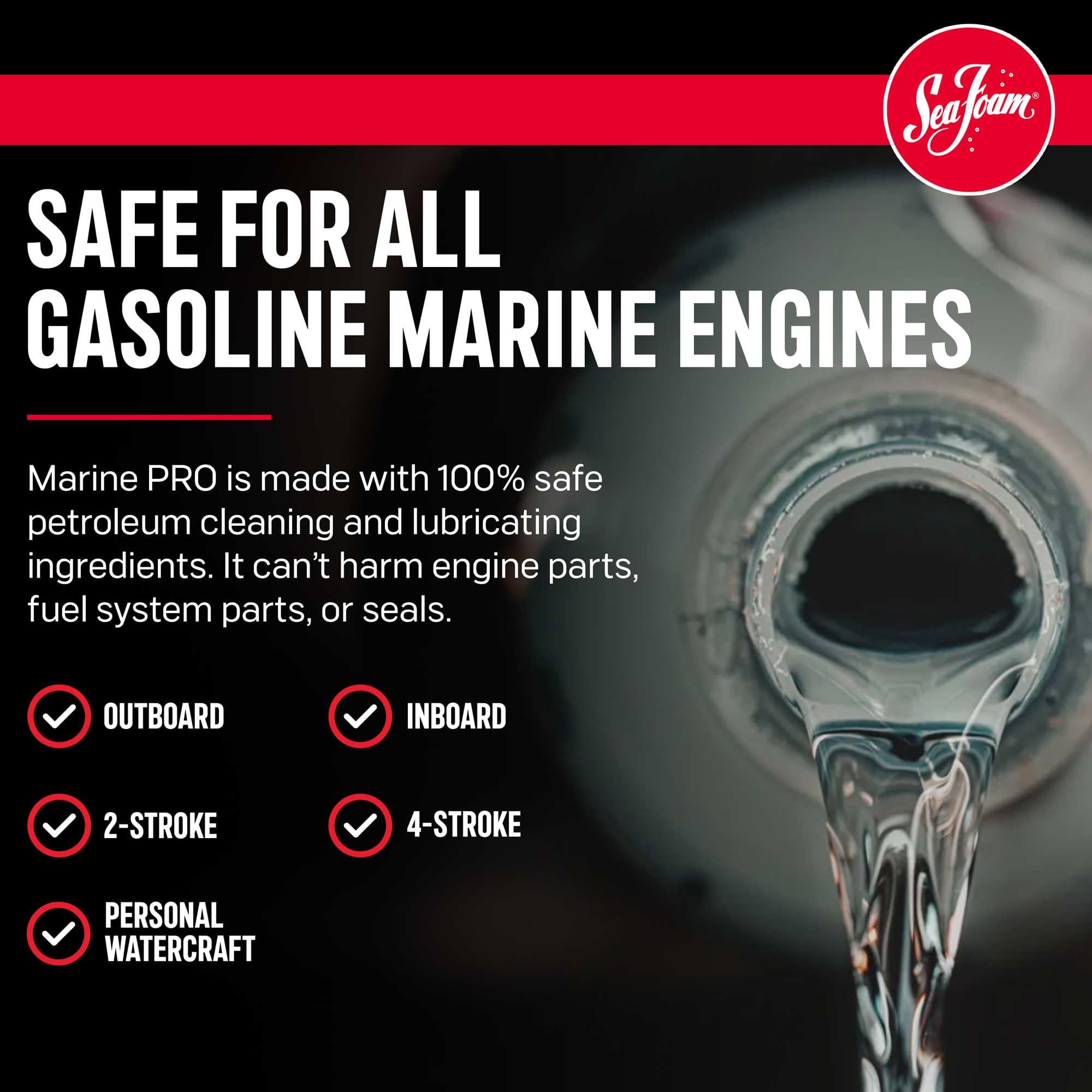 Sea Foam Marine PRO MP20 Fuel System Treatment - 20 oz (Pack of 6) | Cleans Injectors, Stabilizes Fuel & Improves Performance for Boats, Jet Skis & Marine Engines