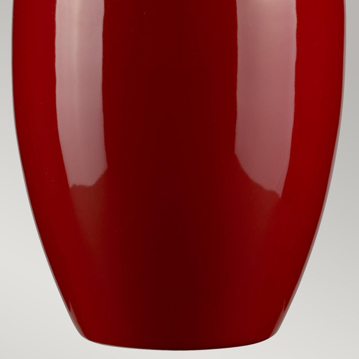 Victor Small Red Ceramic Table Lamp - Modern Bedside Nightstand Lighting for Bedroom, Living Room & Office Decor