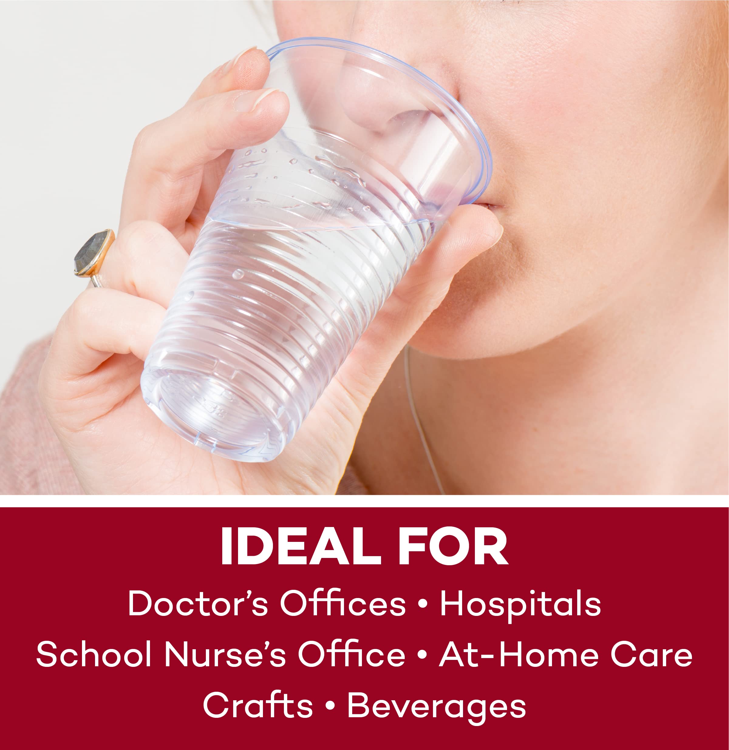 Dealmed 7 oz. Disposable Plastic Cups - 100% Recyclable Drinking Cups for Doctor Offices, Hospitals, Schools & Home Use (Pack of 400) | Perfect for Medical Exams, Hydration, Parties & Daily Use