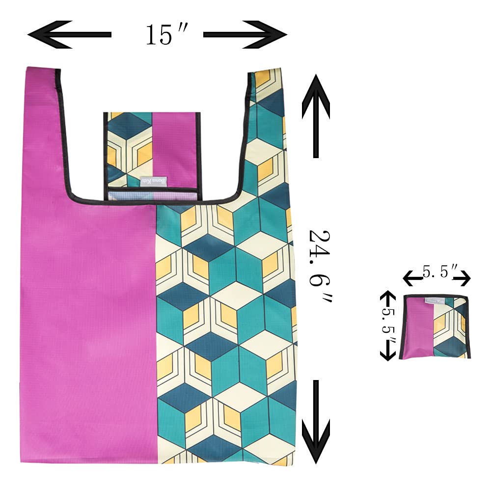 Eco-Friendly Japanese Anime Reusable Grocery Tote Bags - 3 Pack XL (50LBS Capacity) for Shopping, Beach & Convention Haul - Cute Anime Design Shopping Bags