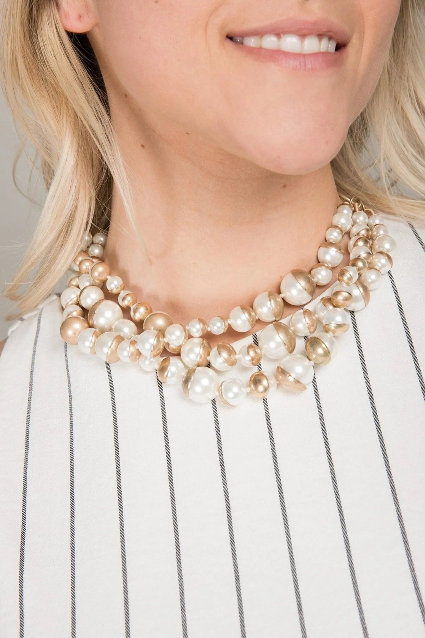 Elegant Half Moon Pearl Statement Necklace for Women - Perfect for Weddings, Parties & Special Occasions