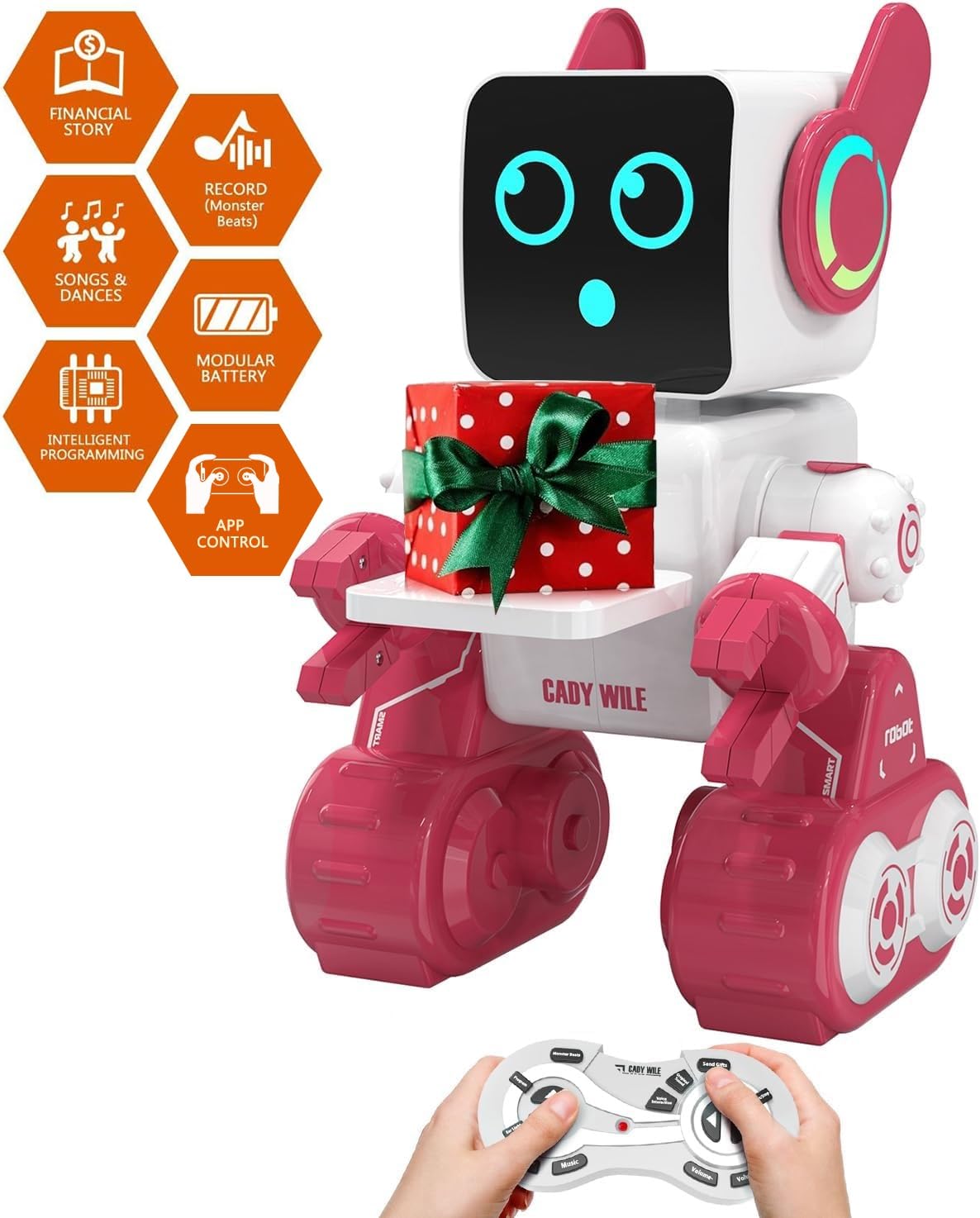 Smart Remote Control Programmable Robot Toy for Kids - Interactive Dancing, Talking, Music Playing RC Robot Gift for Boys & Girls (Pink) | STEM Learning Toy, Birthday Present, Indoor Play Companion